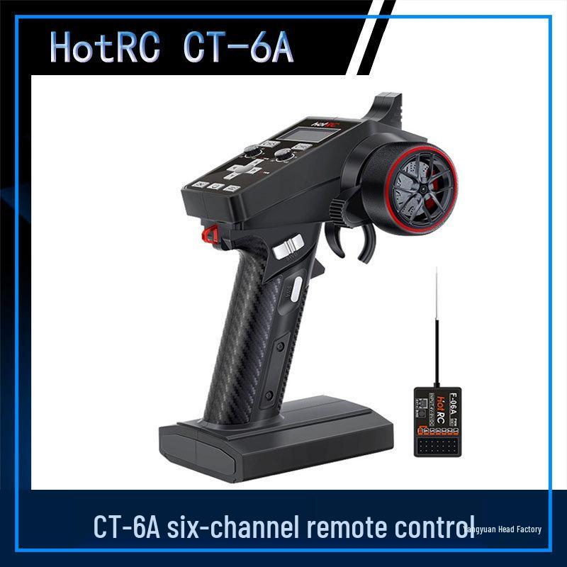 HOTRC 6A 6-Channel 2.4G Gun-Type Remote Control with Receiver for Bait Boat or Car
