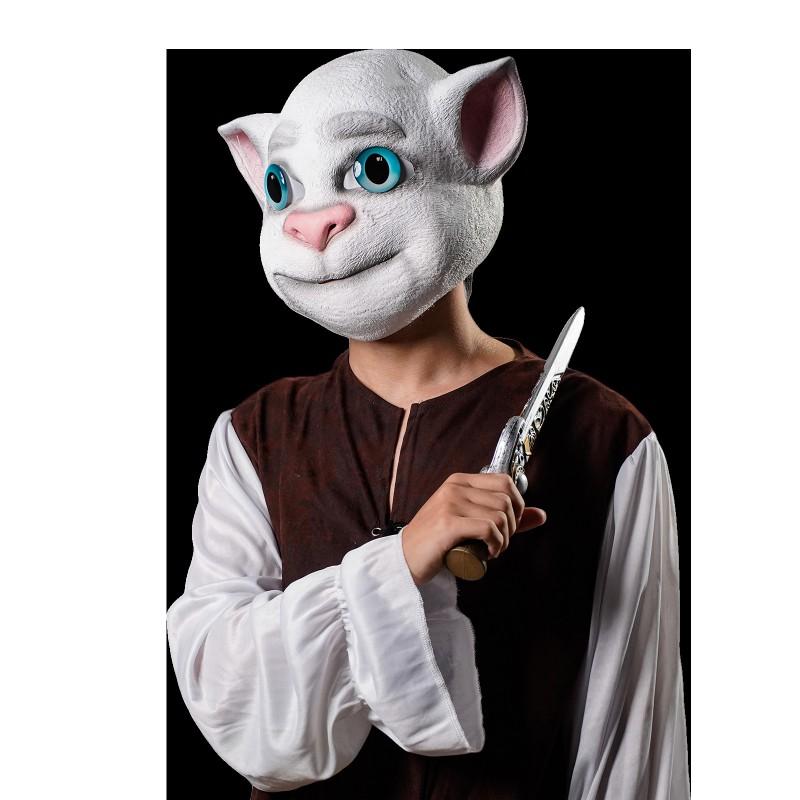Latex Tom Cat Mask Adult Costume Party DIY Halloween Cosplay Accessory Cute Animal Face Cover
