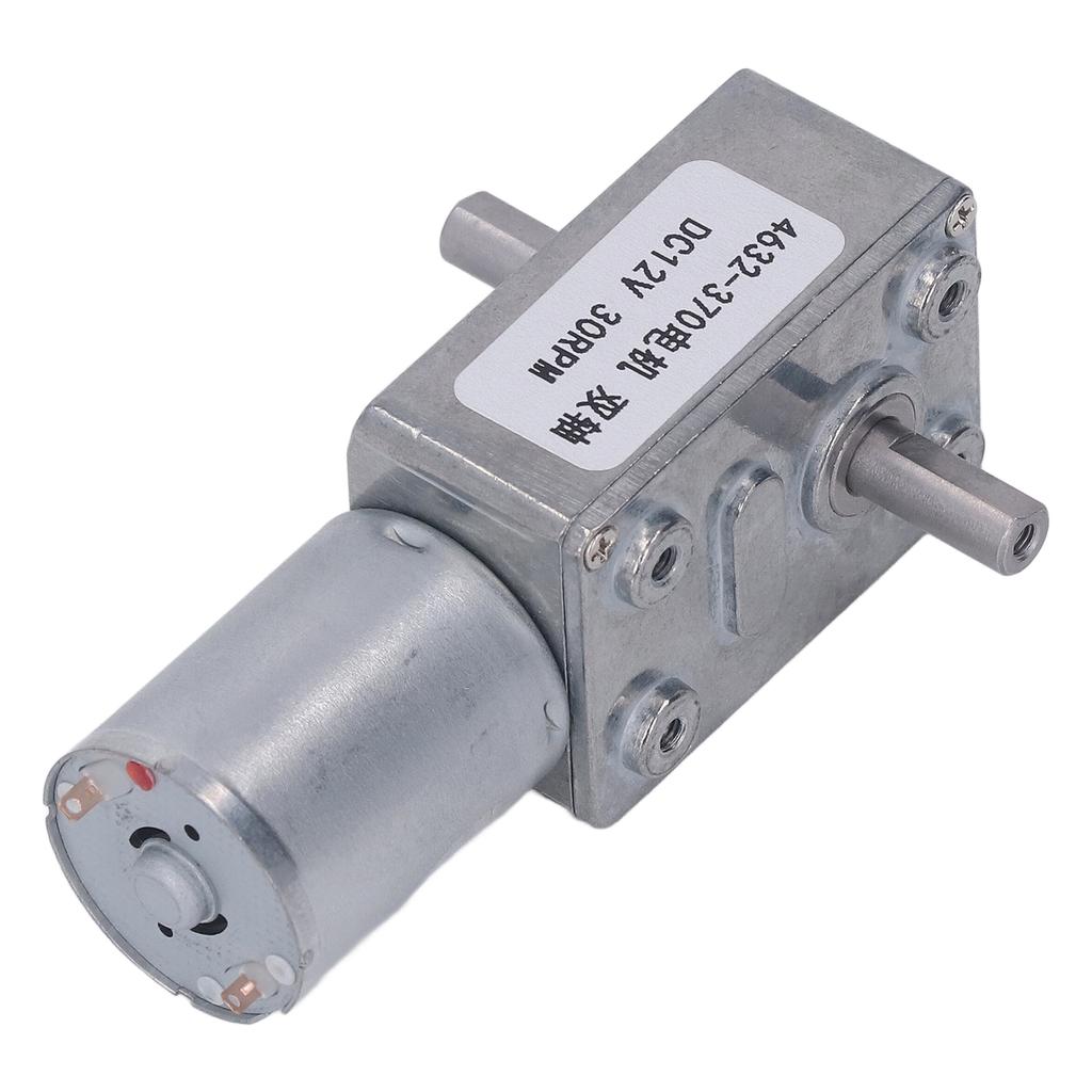 DC 12V Speed Reduction Motor All Metal Double Shaft Worm Gear Motor 4632?370 30RPM