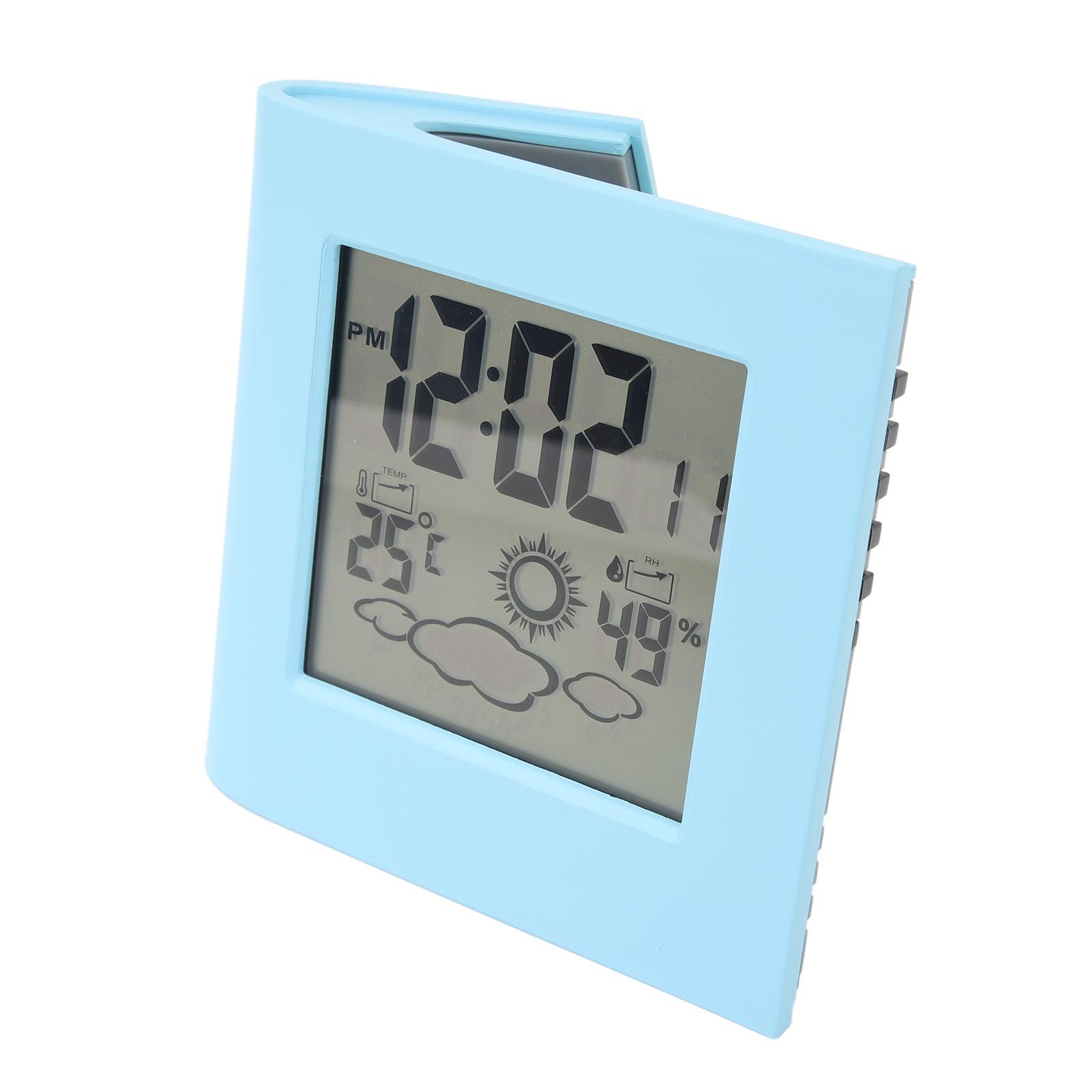 Solar Battery Dual Energy Alarm Clock Weather Forecast Temperature Humidity Alarm Clock