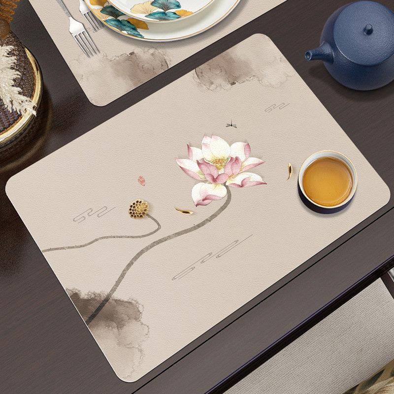 PU Heat Resistant Zen Placemat: Waterproof, Non-slip, Oil-Proof, Easy Clean