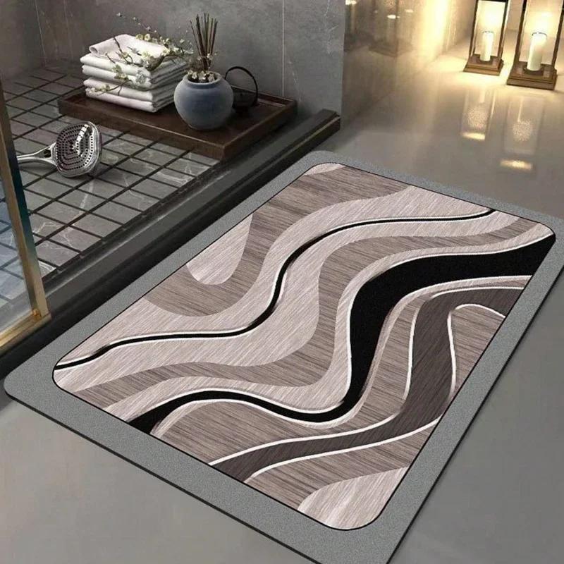 Diatomite Floor Mat  Absorbent Rubber Non-Slip Foot Mat Light Bathroom Doorway Dirt-Resistant Quick-Drying Entry Door