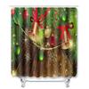 Christmas Printed Shower Curtain Floor Mat Four-Piece Bathroom Toilet Non-Slip Absorbent Carpet Toilet Non-Slip Door Mat