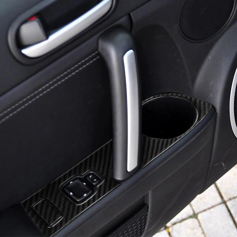Auto Styling Auto Tür Armlehne Panel Carbon Faser Dekor Abdeckung Aufkleber Trim Für Mazda MX-5 MX5 NC 2009-2015 innen Zubehör