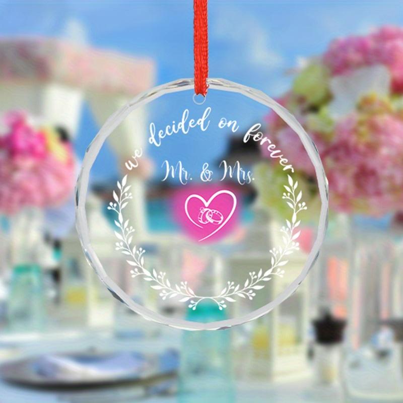 1pc/2pcs Wedding Glass Pendant-Gifts for Newlyweds Wedding Souvenirs, Wedding Scene Decor, Tree Decor, Party Decor, Backpack and Keychain Pendant