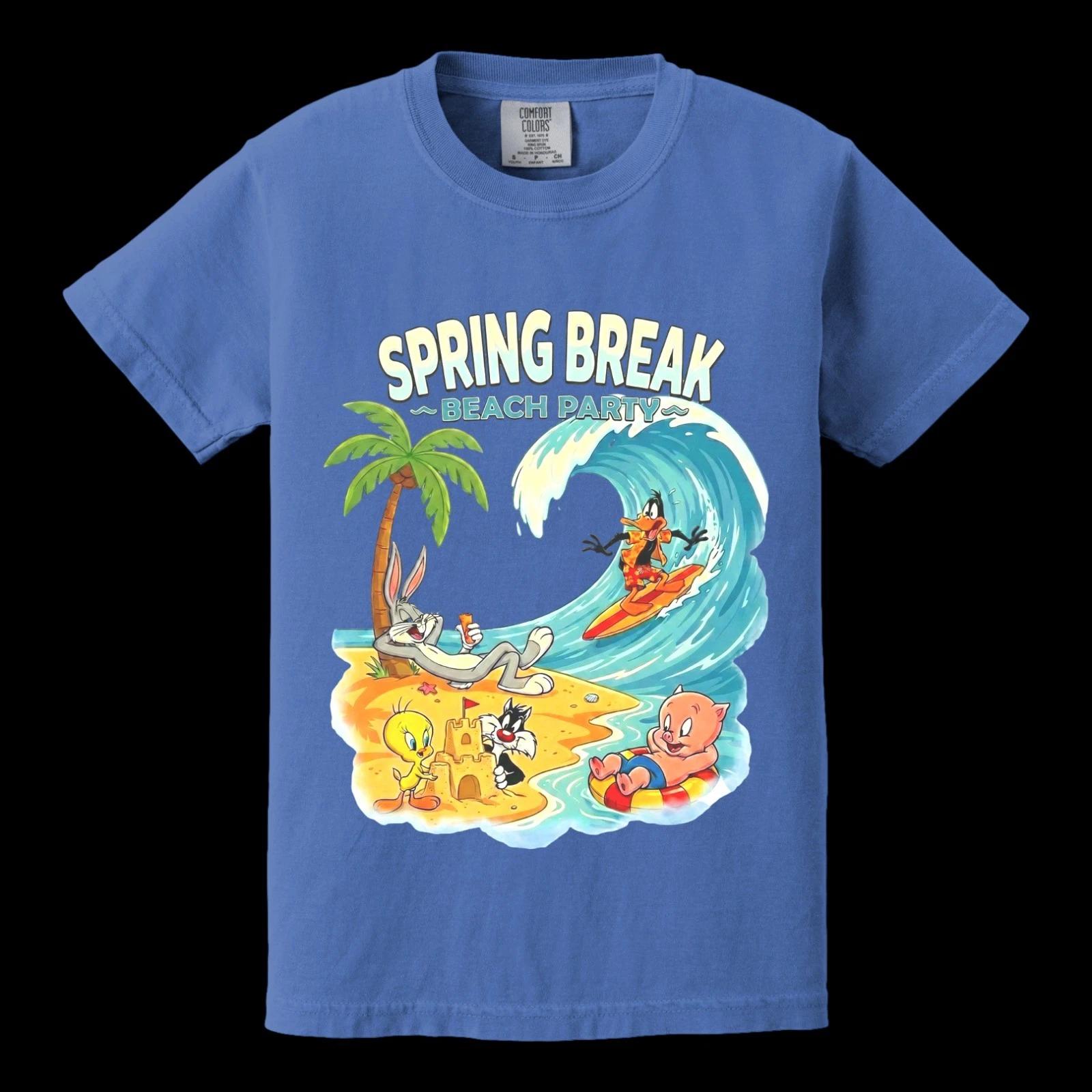 Spring Break Looney Tunes, Beach & Waves Unisex And Adult Tees 150