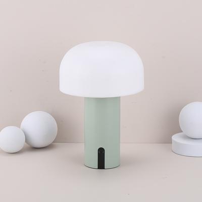 Luminária de mesa de cogumelo de design europeu com luz de atmosfera decorativa de escurecimento infinito, luz noturna sem fio de cabeceira