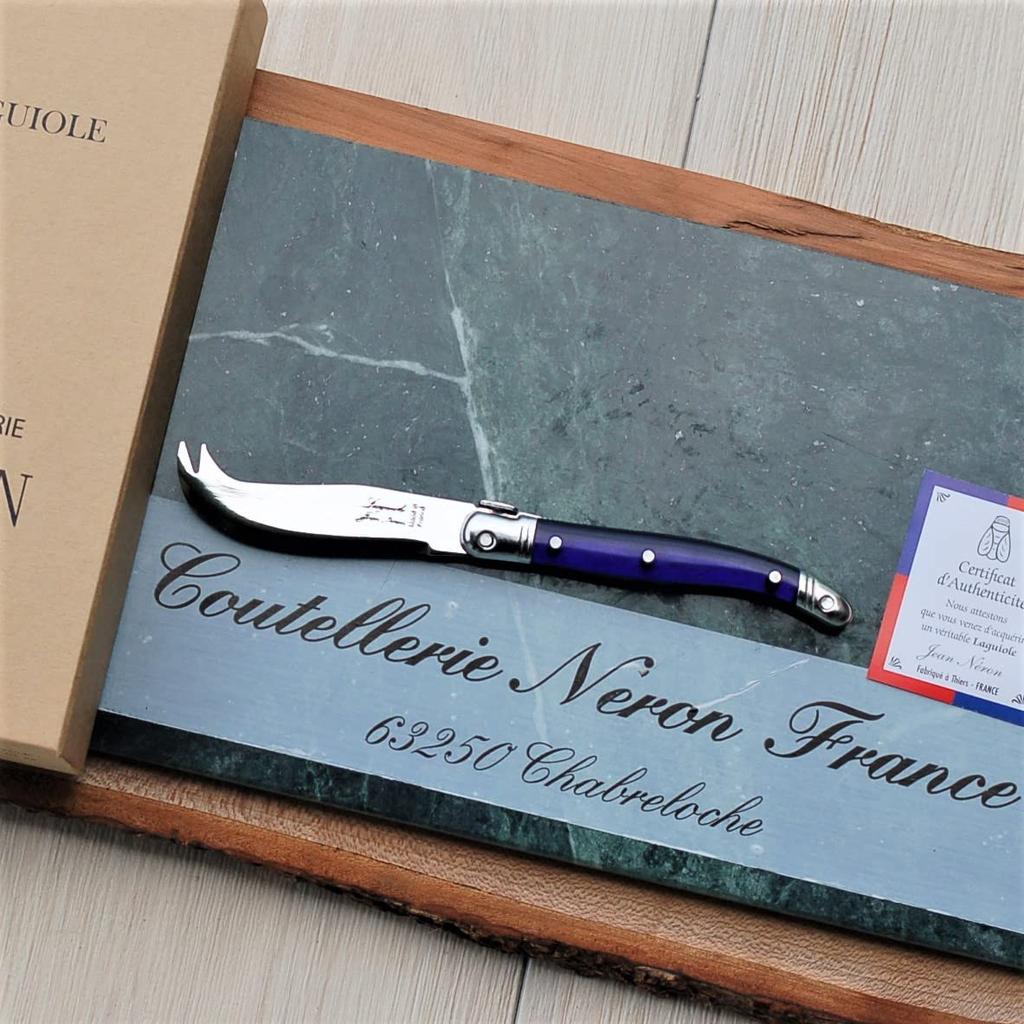 oruTa Laguiole ABS Handle Mini Cheese Knife, Gift Boxed, Made in France, NERON Paris Blue [Official Import]