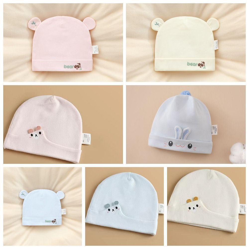 0-3 Months Baby Fetal Cap Print Infants Beanie Cap Windproof Newborn Hats  Autumn
