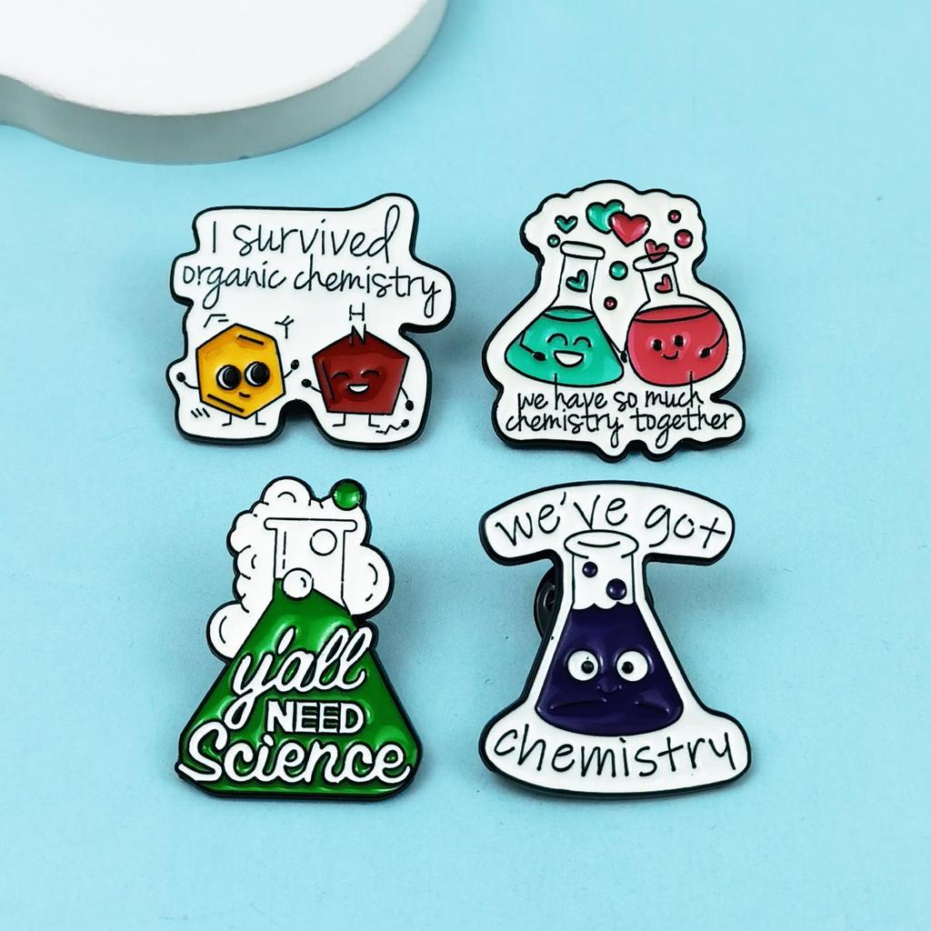 Cute Atom Cartoon Brooch: Drip Oil Alloy Badge for Student Backpacks, Jewelry, and Accessories