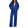 Women Casual Two Piece Set Zip Up Hoodie Sweatshirt with Long Sleeve Jacket and Wide Leg Pants Lounge Wear Tracksuit