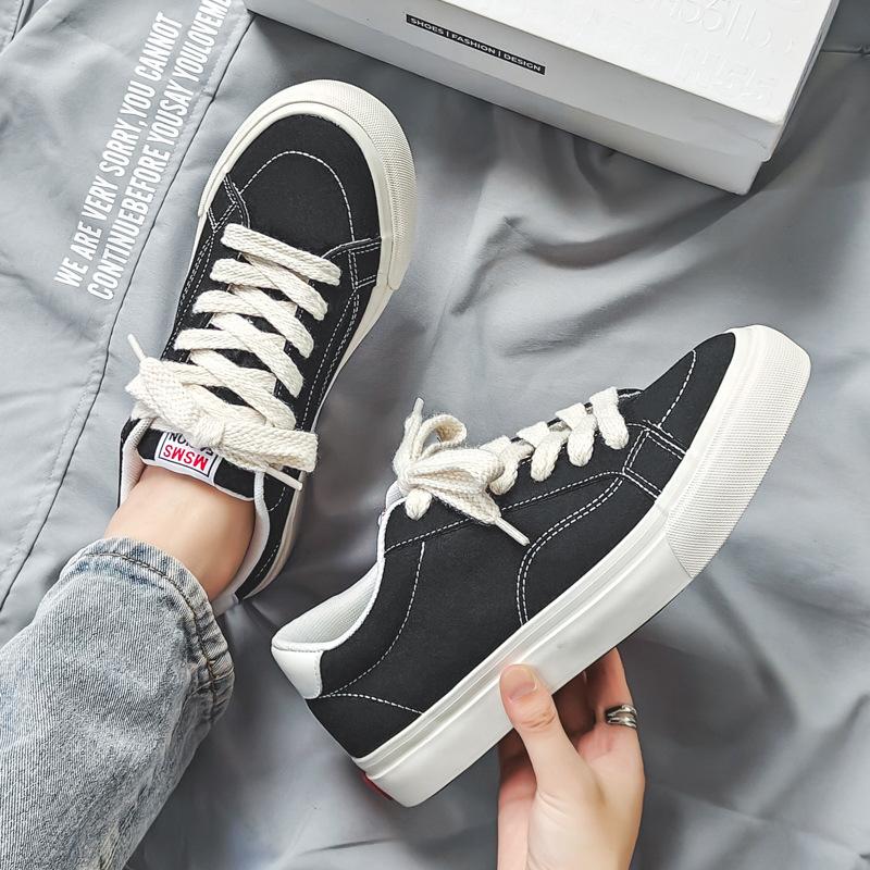 Autumn new retro board shoes suede couple board shoes breathable canvas shoes men's trend men's casual shoes fashion