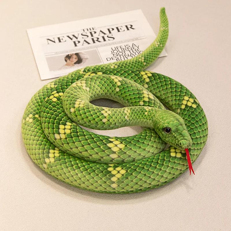 Jucării de pluș cu șarpe Kawaii de 70-280 cm Pit Viper Realistic Umplut Cobra Animal Bumbac moale Păpușă drăgălașă Piton Cadouri de aniversare pentru băieți