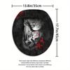 Skull King & Queen With Rose Print Bath Curtain Set - Simple Design For Bathroom Decor, Includes Shower Curtain & Bath Mat
