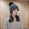 Women's Fleece Winter Hat with Detachable Ear Flaps & Pom-Pom Trim - Elastic Pull-String Closure, Cold Weather Outdoor Activities