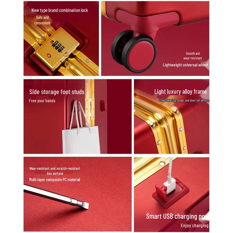 Qiuqiao Red Wedding Dowry Suitcase