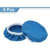 HARFINGTON 6pcs Car Polisher Bonnet Buffing Pad Micro-fiber Polishing Buffing Pad Cover for 5"-6" Car Buffer Bonnets Polisher, Dark Blue