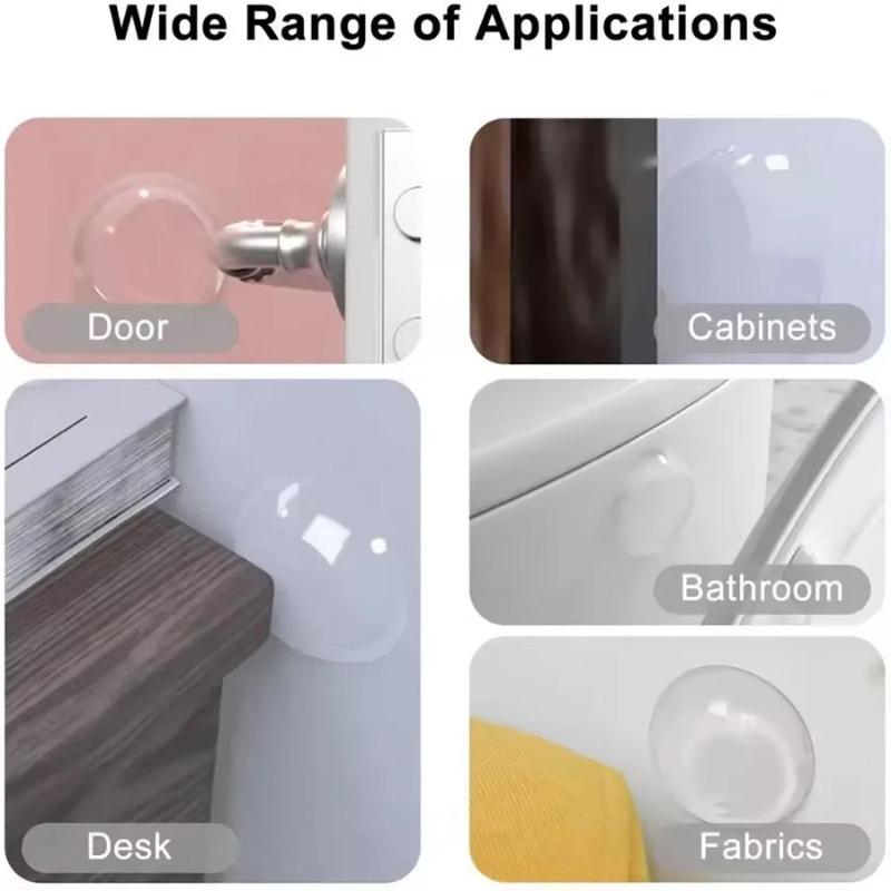 Door Knob Wall Shield Clear Soft Rubber Door Stopper Door Handle Bumper Mute Stickers Wall Protector Muffler Pad Protective Plug