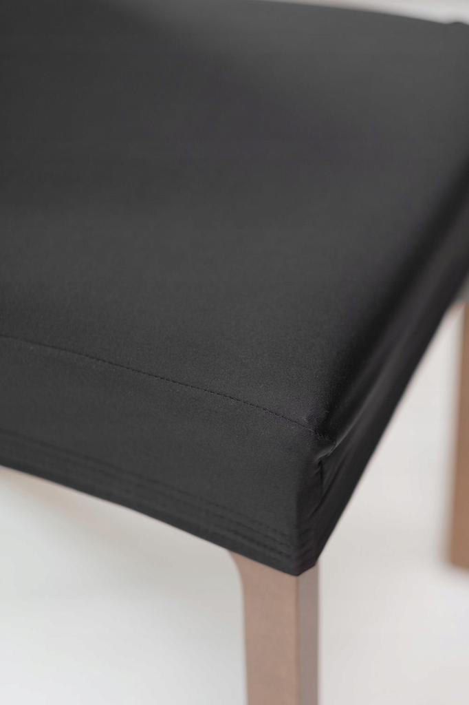 Sitzbezug für Stuhlsitz Glatt Elastisch Schwarz