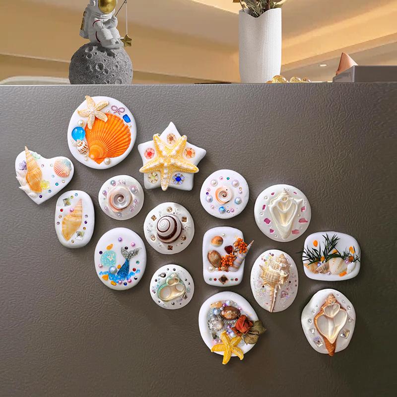DIY Shell Clay Refrigerator Magnets: Parent-Child Creative Activity Kit