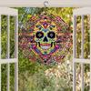 Colorful Skull Wind Chime – 360° Rotating Metal Outdoor Hanging Decor, Weather-Resistant Garden Art for Patio, Balcony & Courtyard – No Electricity