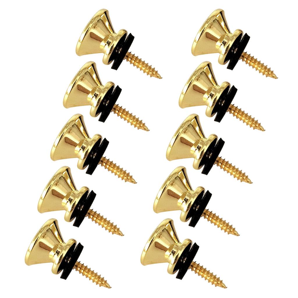 10Pcs Guitar Strap Locks Buttons End Pin Security Straplocks for Acoustics Ukuleles Bass Banjos Easy to Install