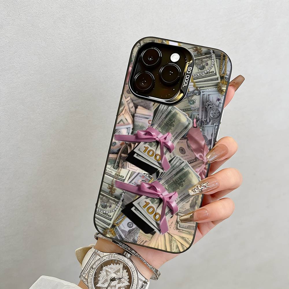 Financial freedom  Phone Case For iPhone 17,16,15,14,13,12,11 Plus,Pro Max,XS,Colored Silver Plated Inside Cover