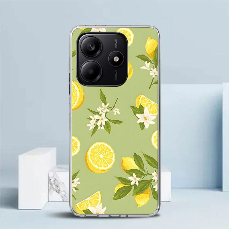 

Summer Fruits Lemon Soft Cover for Xiaomi Redmi Note 15 14 13 12 Pro Plus Phone Case 14S 11S 11T 11E 10S 10 4G Pattern Shell Red Note 13 Pro Plus