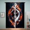 2 Stück   Feuriger Koi-Fisch Fantasy-Kunst Künstlerischer Druck Polyester Vorhänge Stangentaschen-Design Lichtfilternd für Schlafzimmer Wohnzimmer Aus