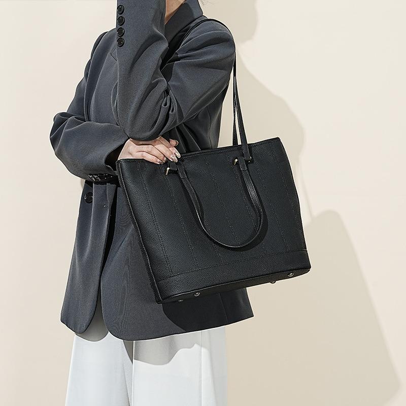 Large bag women's bag new trendy leather tote bag, first layer cowhide large-capacity commuter shoulder bag