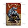 Artisian Funny Sport Metal Sign Fitness Tin Poster Gym Decorative Plate Wall Decor Garage Bar Pub Club Hotel Cafe Kitchen Home