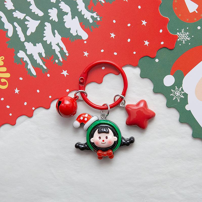 

Cartoon Cute Christmas Doll Keychain Sweet Student Backpack Pendant Kawaii Car Key Decoration Accessories Holiday Gifts A6