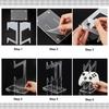 1set 2-Tier Transparent Acrylic Game Controller Display Stand Holders Controllers Desktop Organizer Stands Clear 9~19.5x9~13.9x0.45~0.75cm