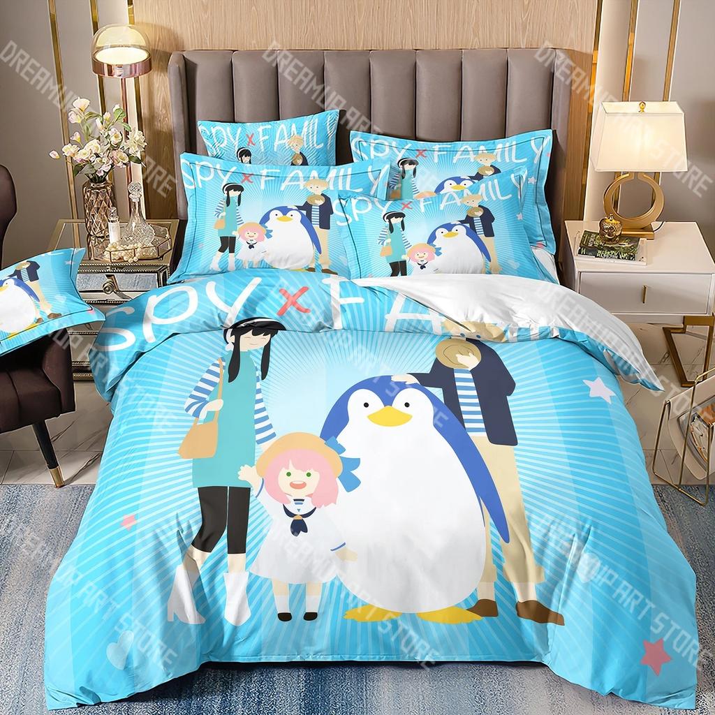 Fashion Anime SPY FAMILY Anya Bedding Set Single Twin Full Queen King Size Bed Set Kids Bedroom Duvetcover Sets Bed Sheet Set