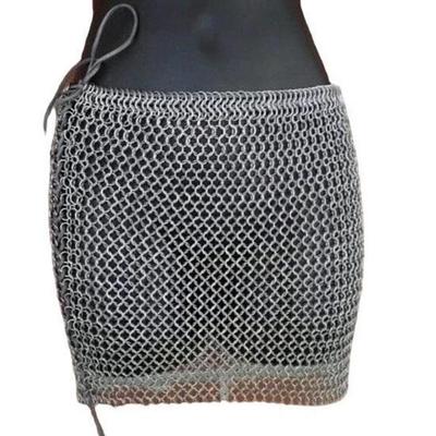 Midhalese Aluminum Chainmail Skirt, Lightweight Anodized Festival Skirt, Women's Metallic Mesh  Rave  Costume