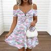 Ladies Sleeveless Strap Dress Plus Size Tropical Floral Printed Loose Seaside Sundress
