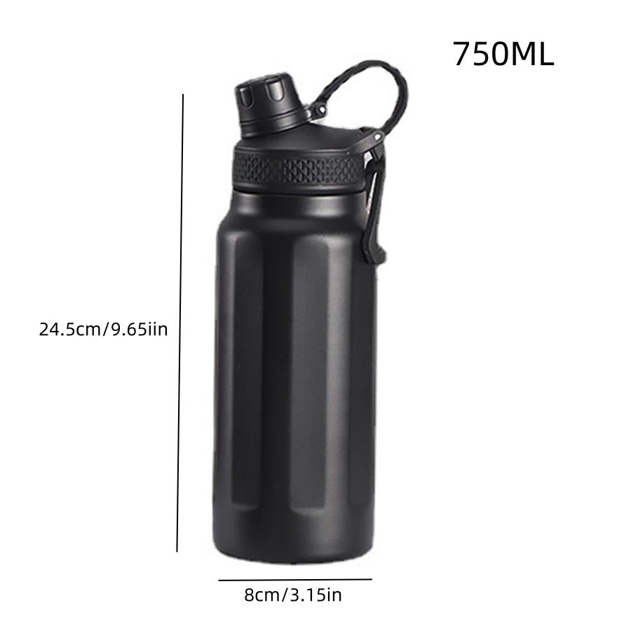 Insulated Water Bottle Portable Thermos Water Bottle 750ML Stainless Steel Double Wall Vacuum Sport Bottle with Straw