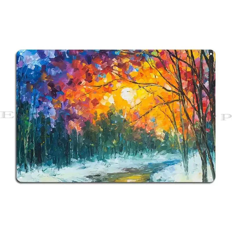 Leonid Afremov Landscape Metal Signs Pub Painting Pub Iron Classic Tin Sign Poster 20x30cm(7.8x11.8inch)