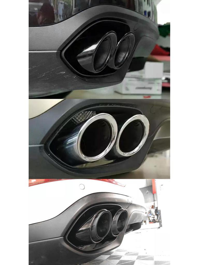Porsche Cayenne GTS Black Quad Tailpipe Trim (11-24 Years)