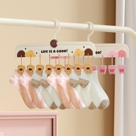 Non-Slip Hangers with Clips Multi-Clip Drying Rack Animal Claw Clip Clothes Hanger Wardrobe Organizer for Socks Underwear Home Dormitory Use