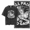 GYM Tiger NO PAIN NO GAIN Funny Graphic Print T-Shirt Men Women Streetwear Y2K Harajuku Hip Hop Fashion Summer New Tee Loose Casual Oversized Top