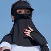 Ice Silk Sunscreen Hats Mask Women Men Summer Breathable Outdoor Sports Hat-brim Thin Traceless Facemask UV Protection Caps