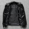 Top Layer Cowhide Genuine Leather Leather Jacket Men Motorcycle Leather Jacket Slim Leather Jacket Lapel Fashion Youth Jacket
