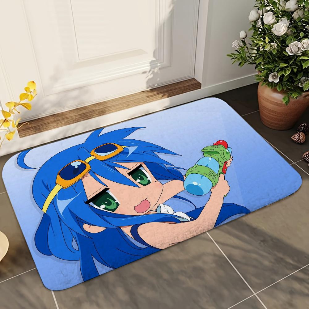 1pc Anime Lucky Star Bathroom Absorbent Mats Anti-Slip Mats Home Decor Supplies Carpets Home Kitchen Floor Mats