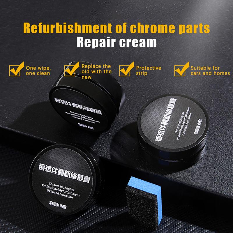 1/3Pcs Car Door Handles Windows Trim Chrome-Plated Repair Paste Chrome Restoration Polish Metal Shine Renovation Compound