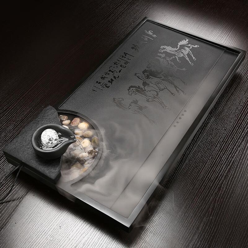 Black Gold Stone Tea Tray 70x37x3cm