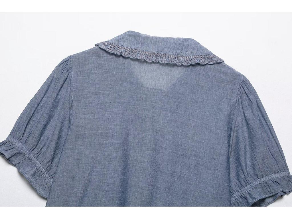 Spring 2025 Floral Embroidered Shirt - Women's European & American Style Fashion