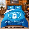 Malmö FF Pattern Bedding 3Pcs Set Custom Name, Bed Sheet And Pillowcases For Home Bedroom