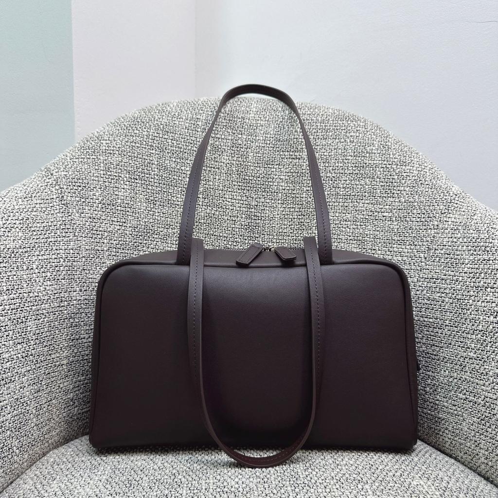 First layer cowhide astra bowling long handbag TR minimalist pillow bag shoulder underarm commuter bag women