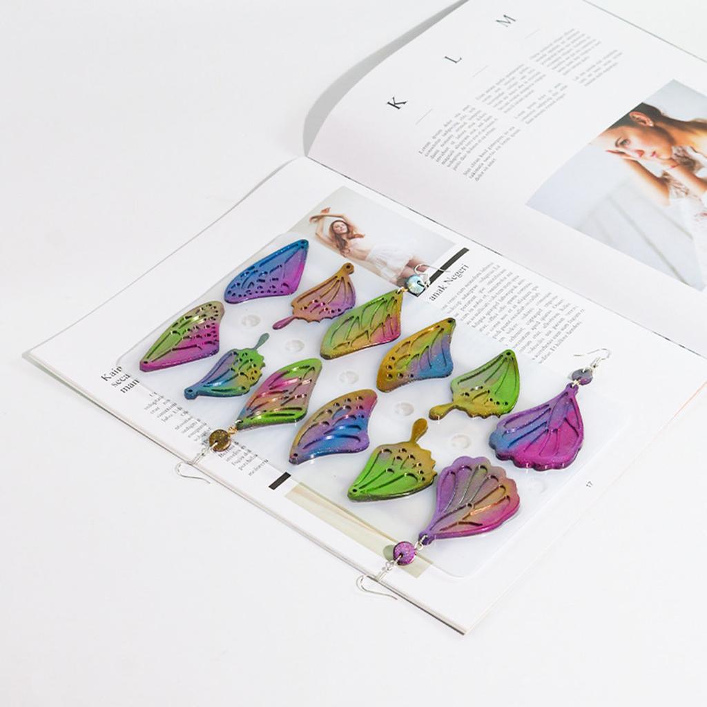 Butterfly Wing Shaped Pendant Molds Keychain Mold with Hole Clay Mould Jewelry Tool Silicone Material Hand-Making Supply